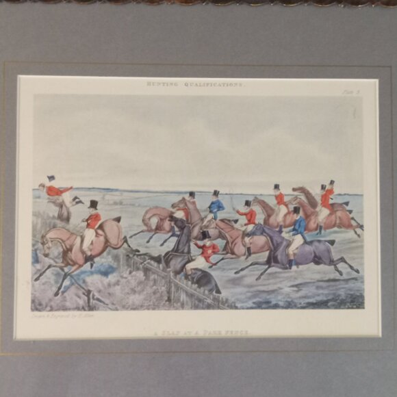 Henry Alken " Slap at a Park Fence " Vintage Lithograph Hunting Qualifications - Picture 1 of 16